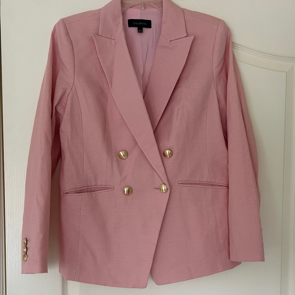 Talbots Double-Breasted Pink Blazer